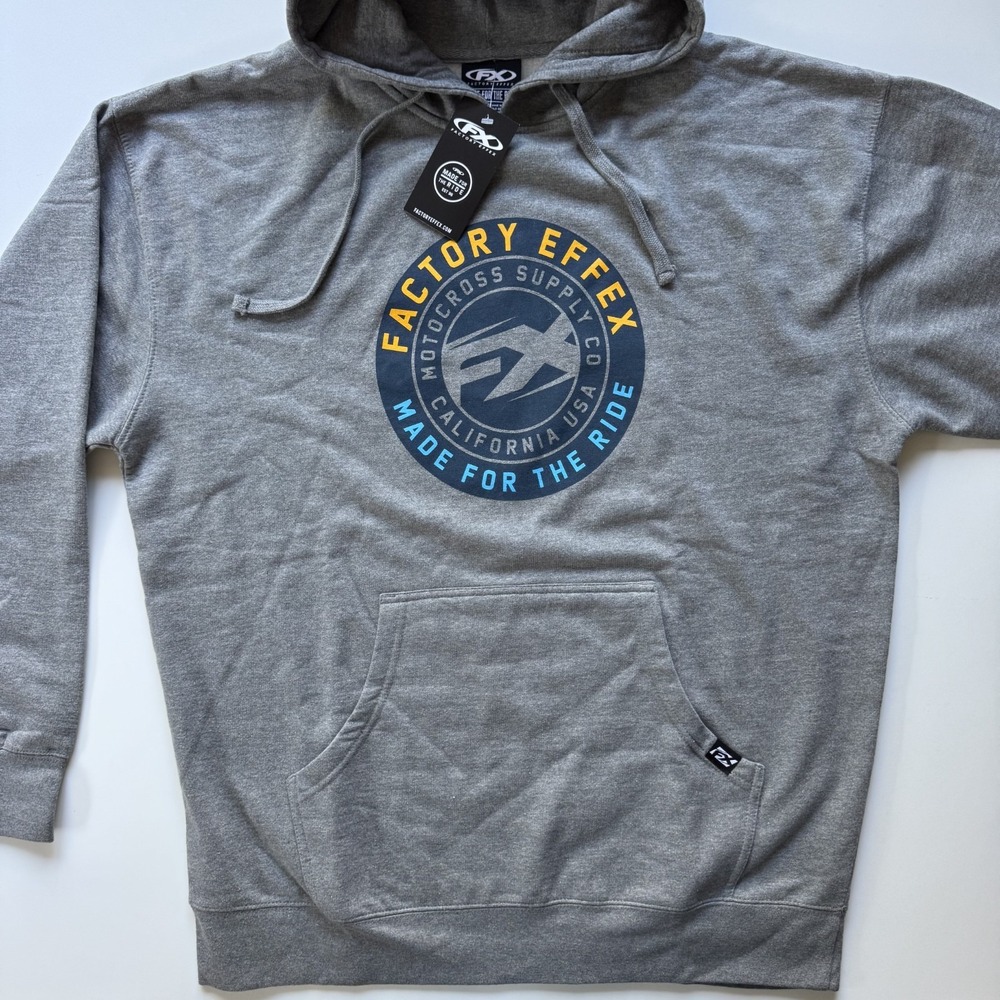 FACTORY EFFEX FX SUPPLY Pullover Hoodie Mens XL Gray Motorcross Cycling NWT‎